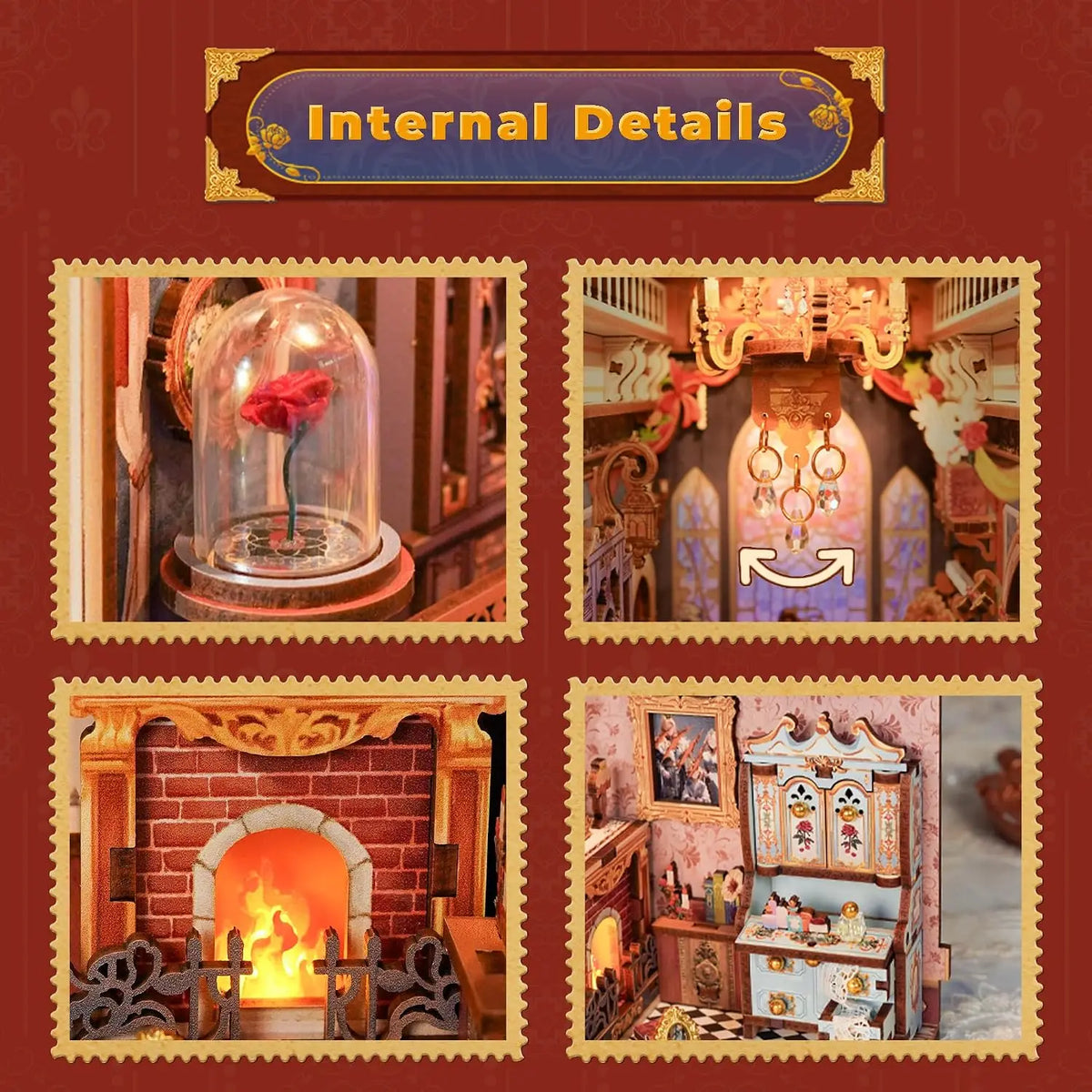 SHXI DIY Book Nook Kit 3D Wooden Music Lights Decor