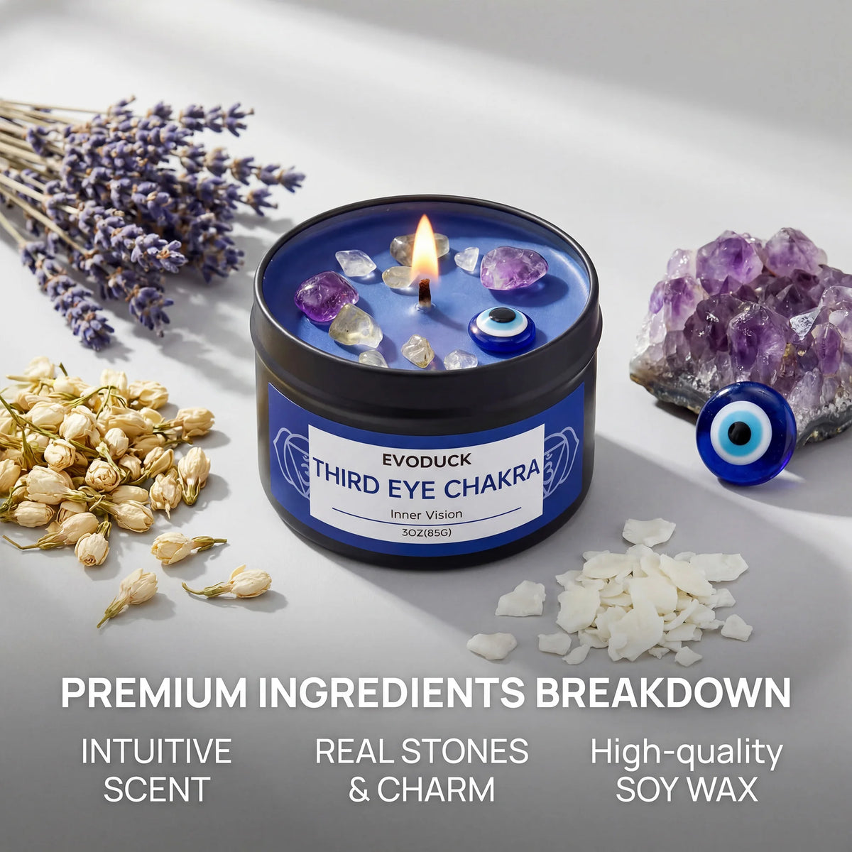 Evoduck 7 Chakra Soy Wax Candle Gift Set For Meditation