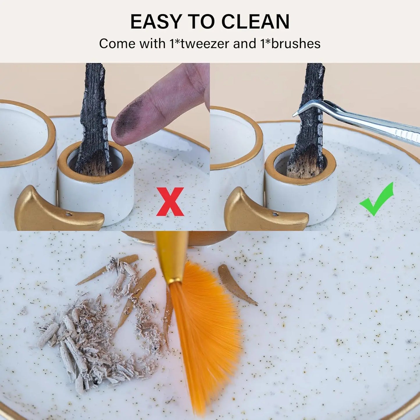 Ceramic Incense And Candle Holder Ash Catcher For Sage