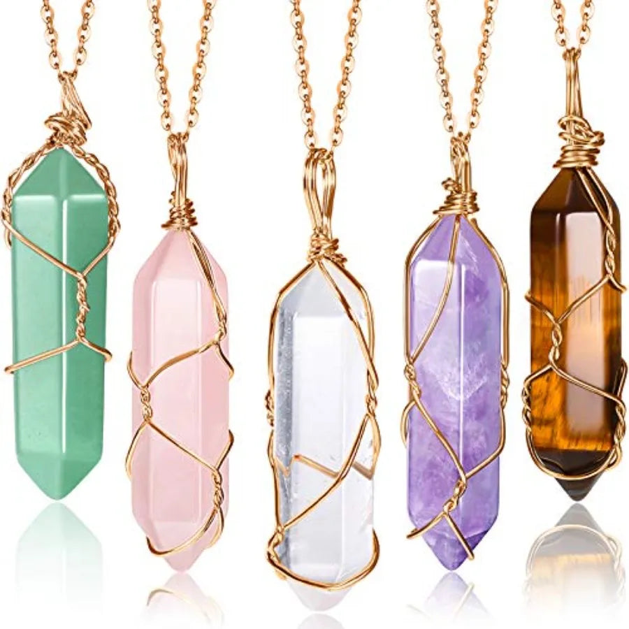 Yaomiao Crystal Necklaces Healing Stone Pendant Natural Gemstone Jewelry