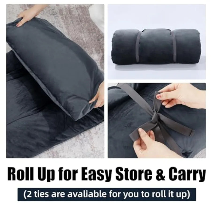 Floor Lounger Pillow Foldable Tufted Cushion for Yoga and Meditation