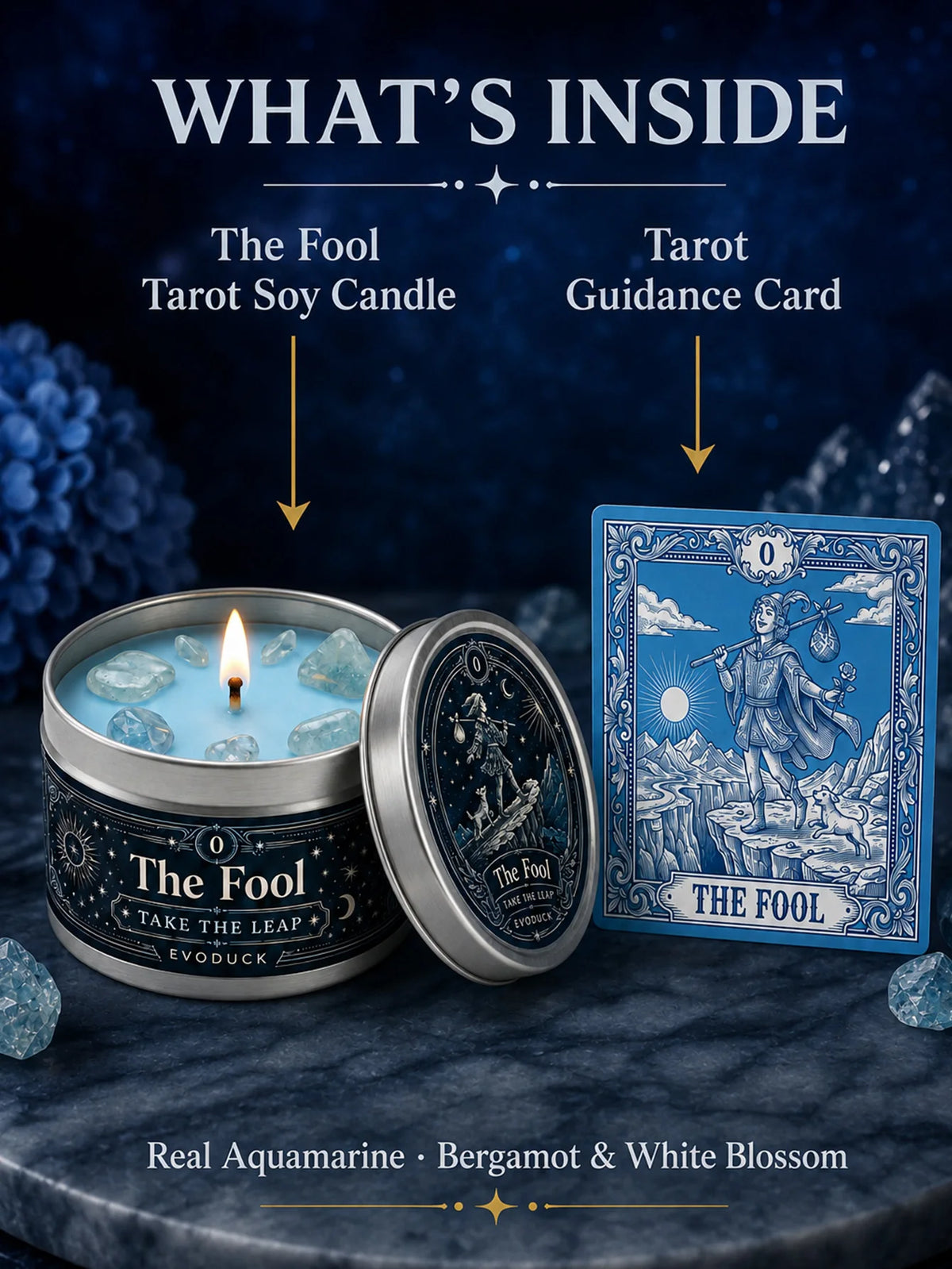 Evoduck The Fool Tarot Scented Candle For Spiritual Meditation