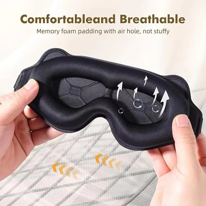 Weighted 3D Contoured Sleep Eye Mask With Soft Cotton Blend