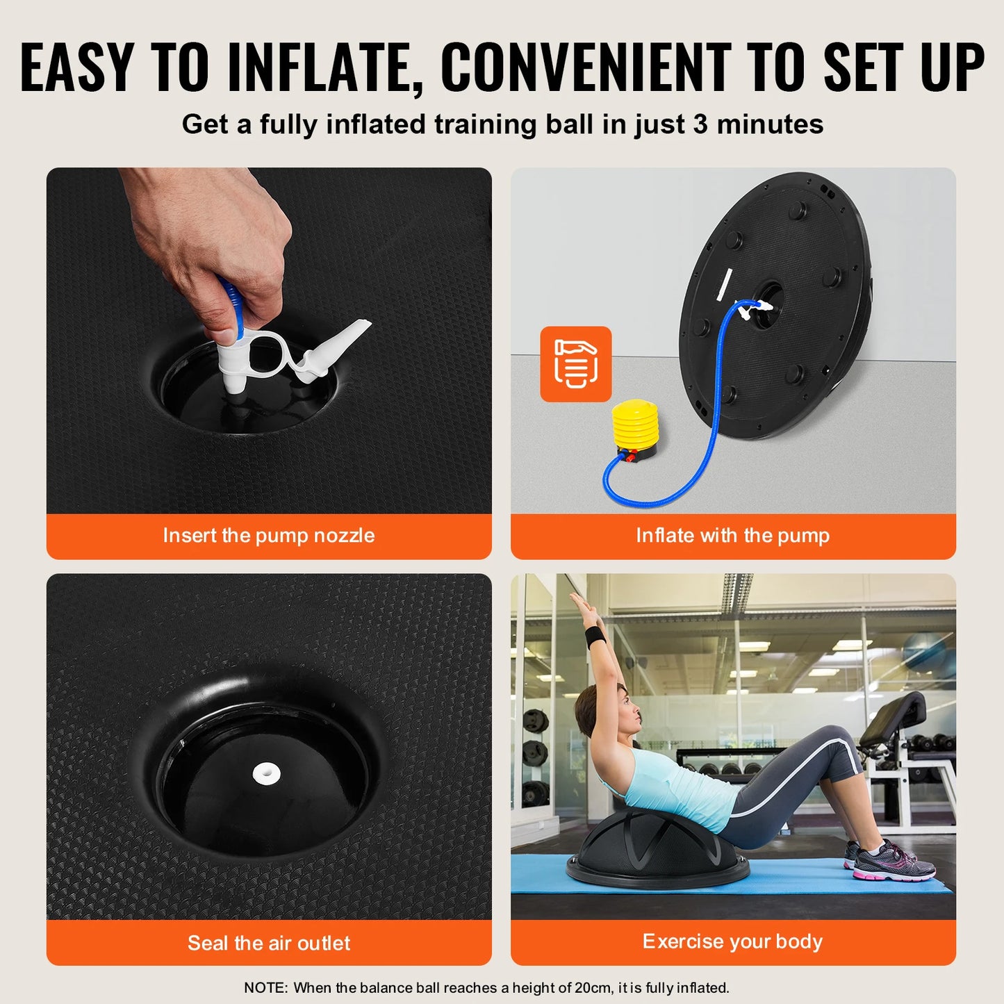 Half Exercise Ball Trainer 660 Lbs Capacity Home Gym