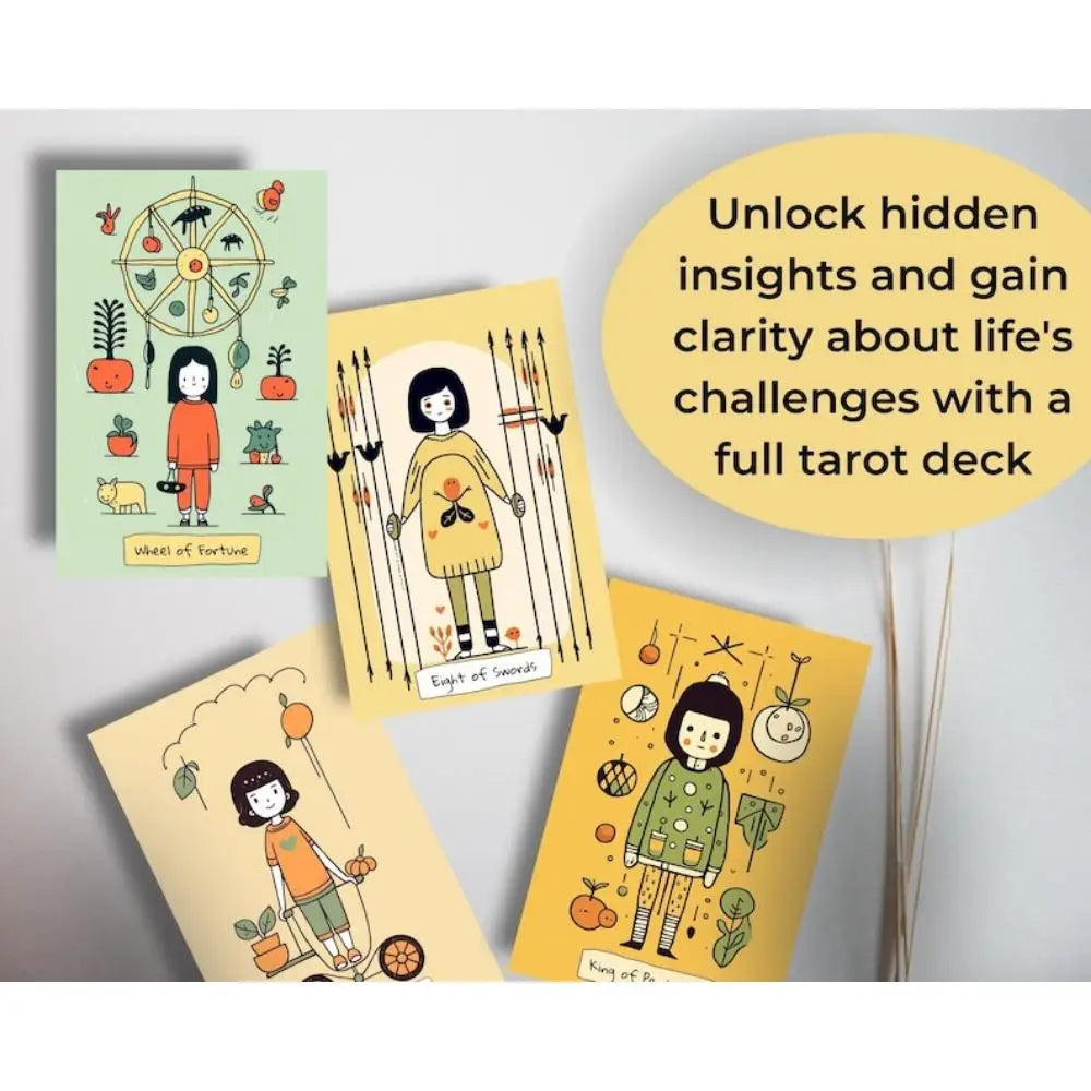 Quirky Boho Style Modern Witch Tarot Deck With Digital Guidebook