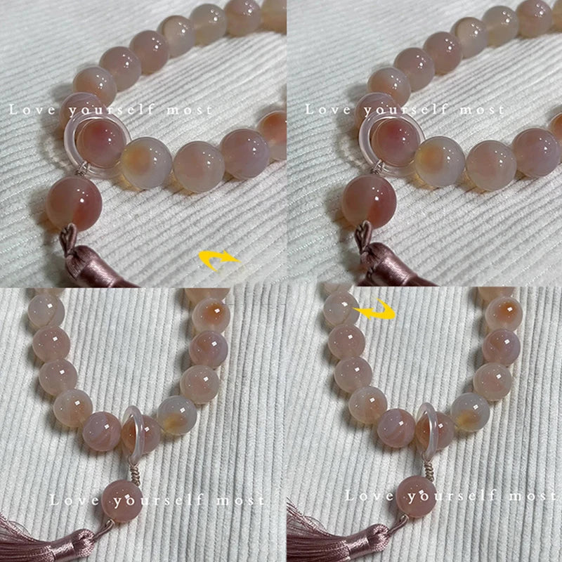 Tibetan Buddhist Jade Stone Mala Bracelet And Necklace Set