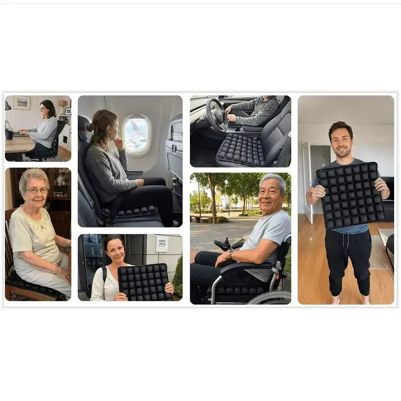 Breathable Air Seat Cushion With Neck Pillow And Storage Bag