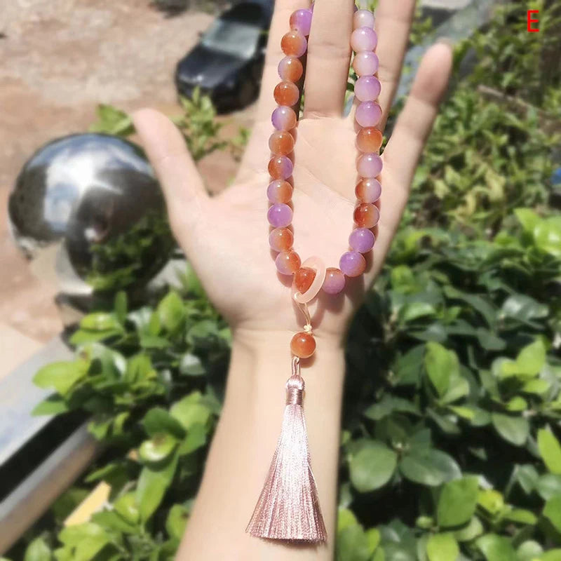 Tibetan Buddhist Jade Stone Mala Bracelet And Necklace Set