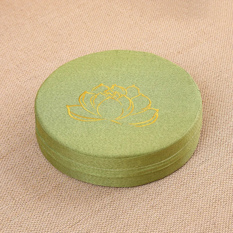Meditation Linen Cushion Lotus Texture Backrest Pillow