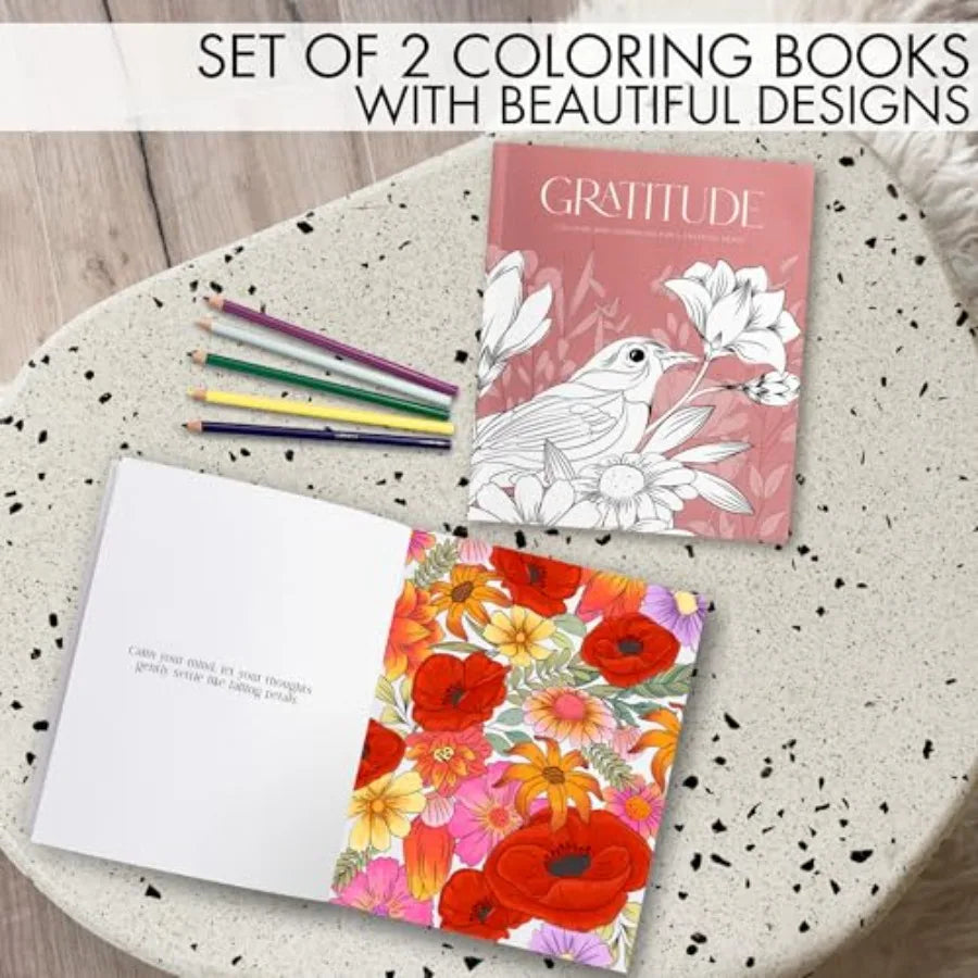 Beautiful Adult Coloring Book Set Of 2 For Relaxation