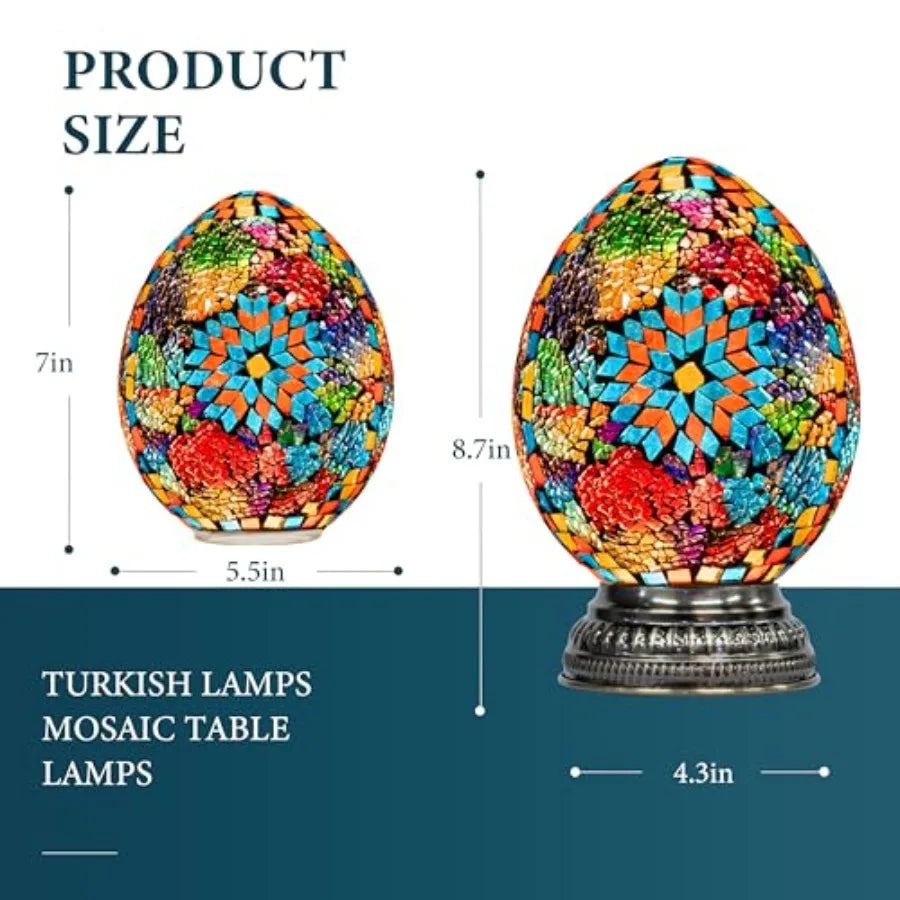 Turkish Moroccan Mosaic Glass Table Lamp Handmade Home Decor