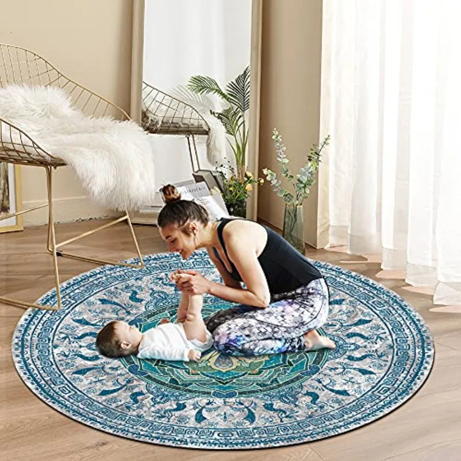 Non Slip Round Yoga Mat For Exercise And Meditation