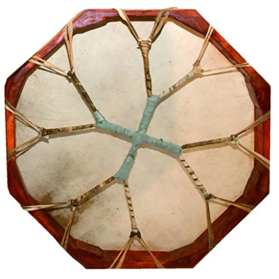 Shaman Drum for spiritual practice, goat skin head, natural wood frame, brown finish, handmade craftsmanship