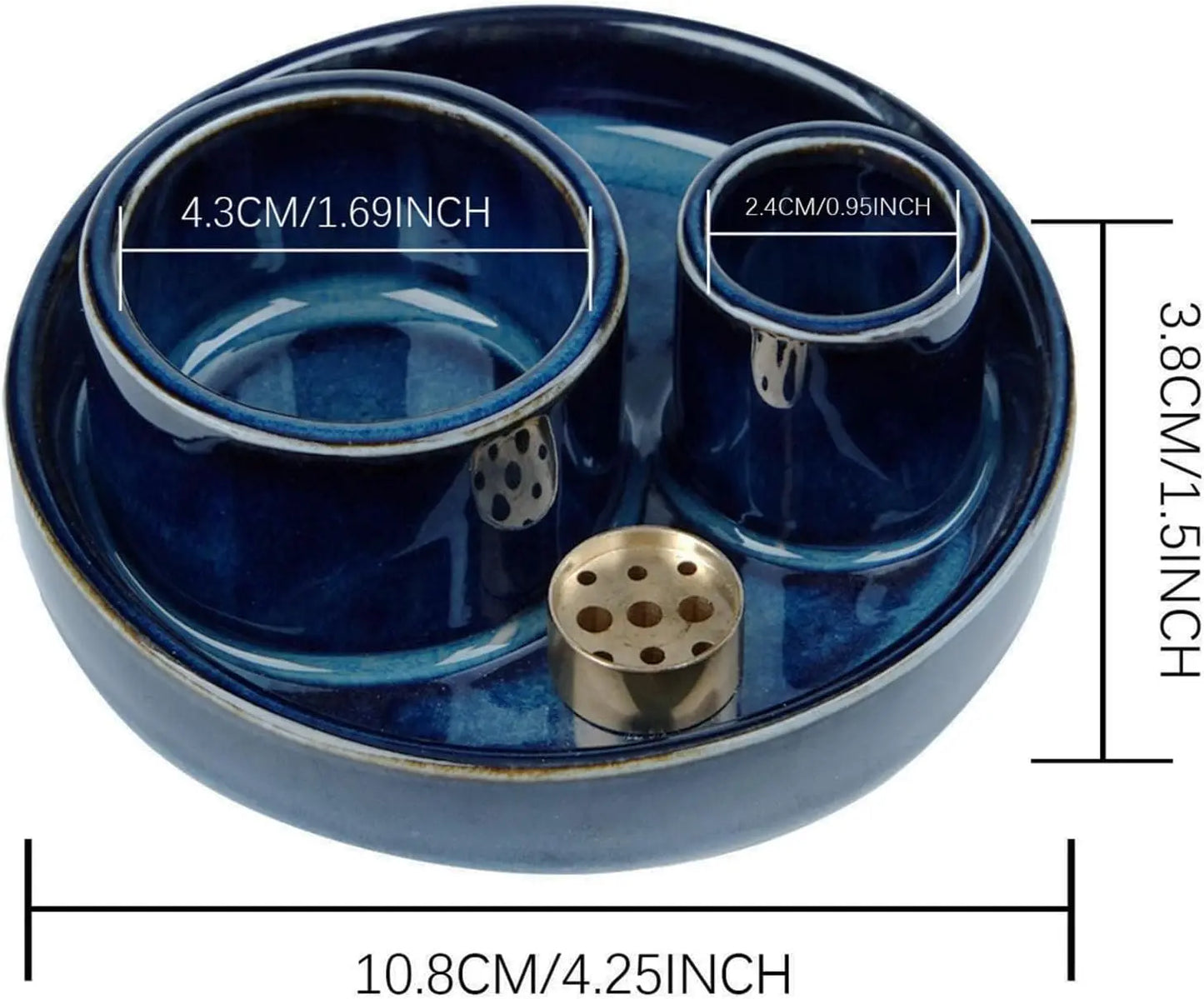 Ceramic 4-In-1 Incense Holder, Sage Burner, Ash Tray