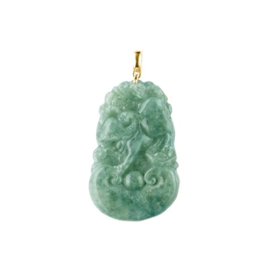 Natural Jade Necklace Real Jade Chinese Zodiac Charm Engraved Jewelry