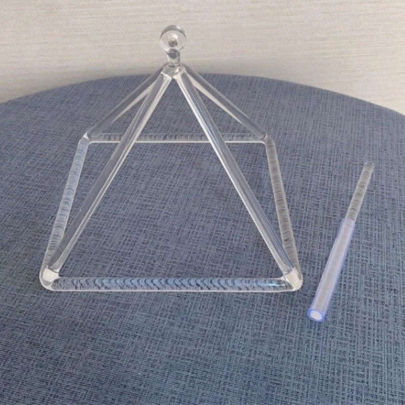 Quartz Singing Bowl Crystal Pyramid For Meditation And Sound Therapy
