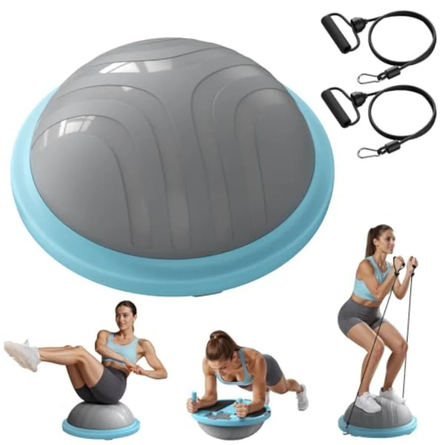 Balance Ball Trainer Half Exercise Ball With Resistance Bands Core