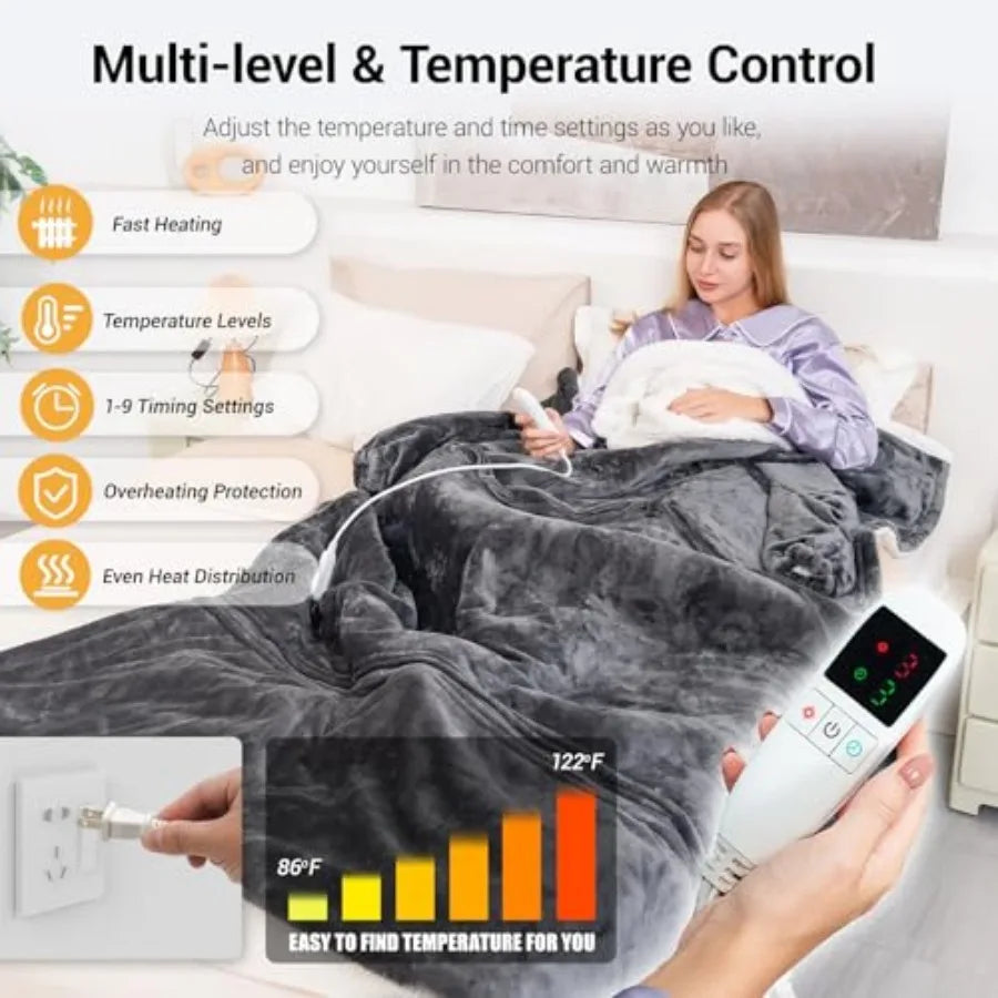 Wearable Heated Blanket For Women With Removable Foot Pocket