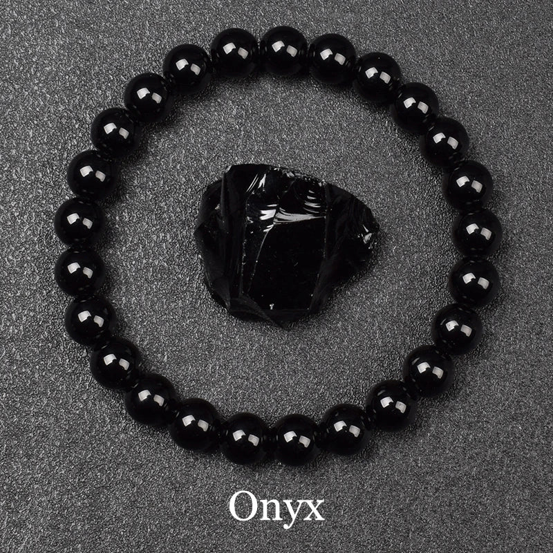 QLDDDstar Natural Golden Obsidian Stone Beaded Bracelet For Men And Women
