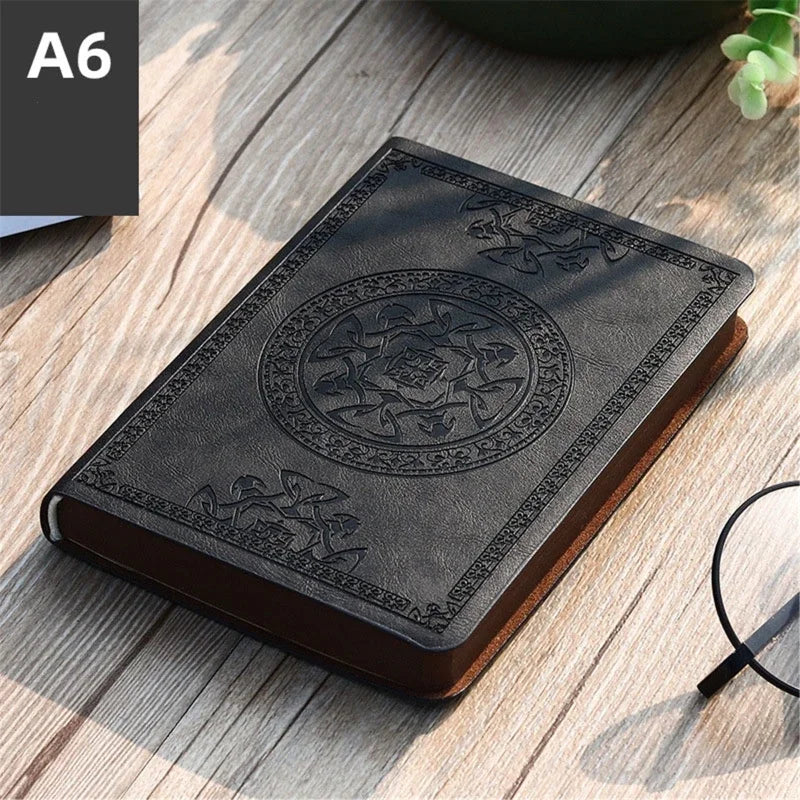 Portable Vintage Pattern Leather Notebook Diary Notepad Gift