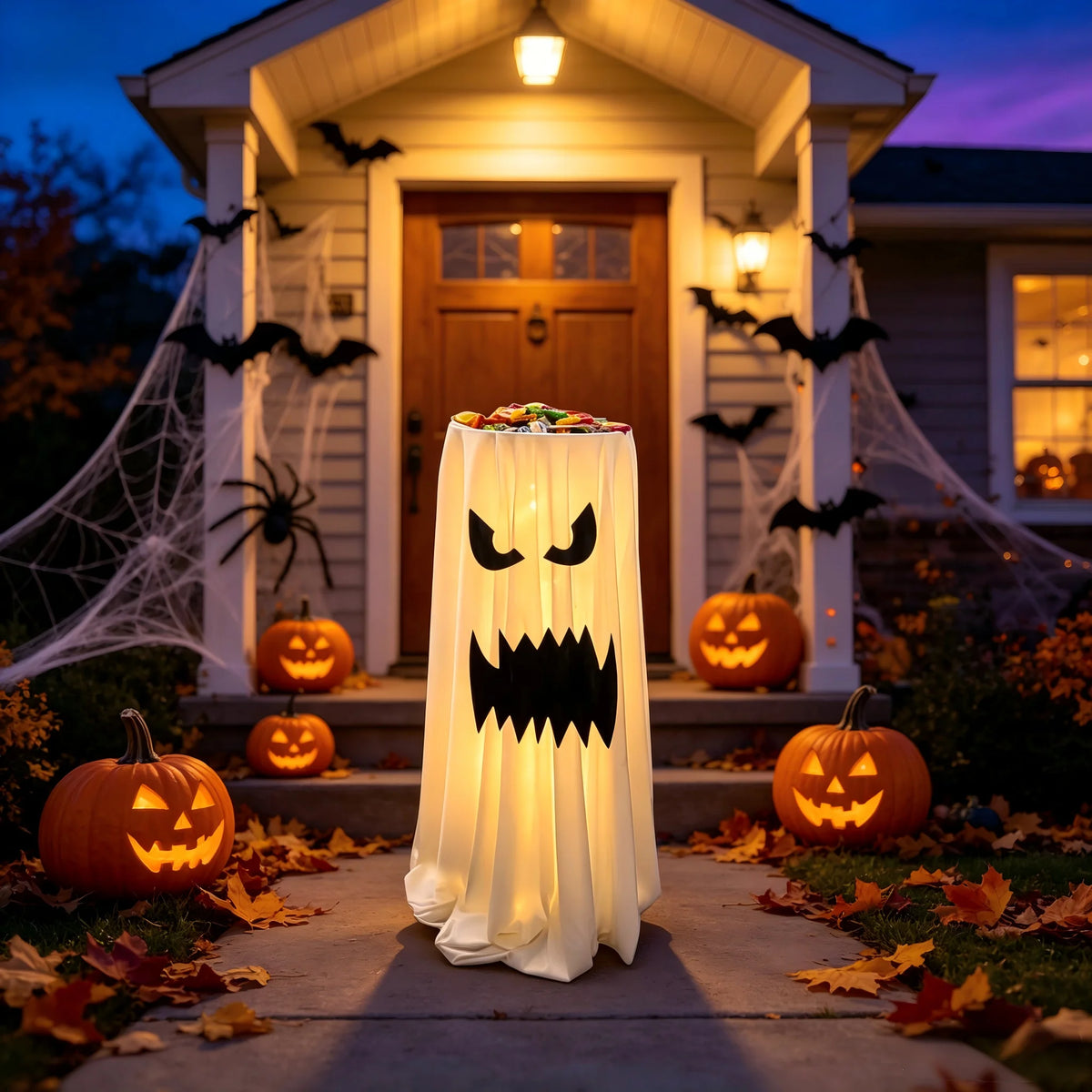 Halloween Ghost Candy Holder Standing Treat Bowl Outdoor Decoration
