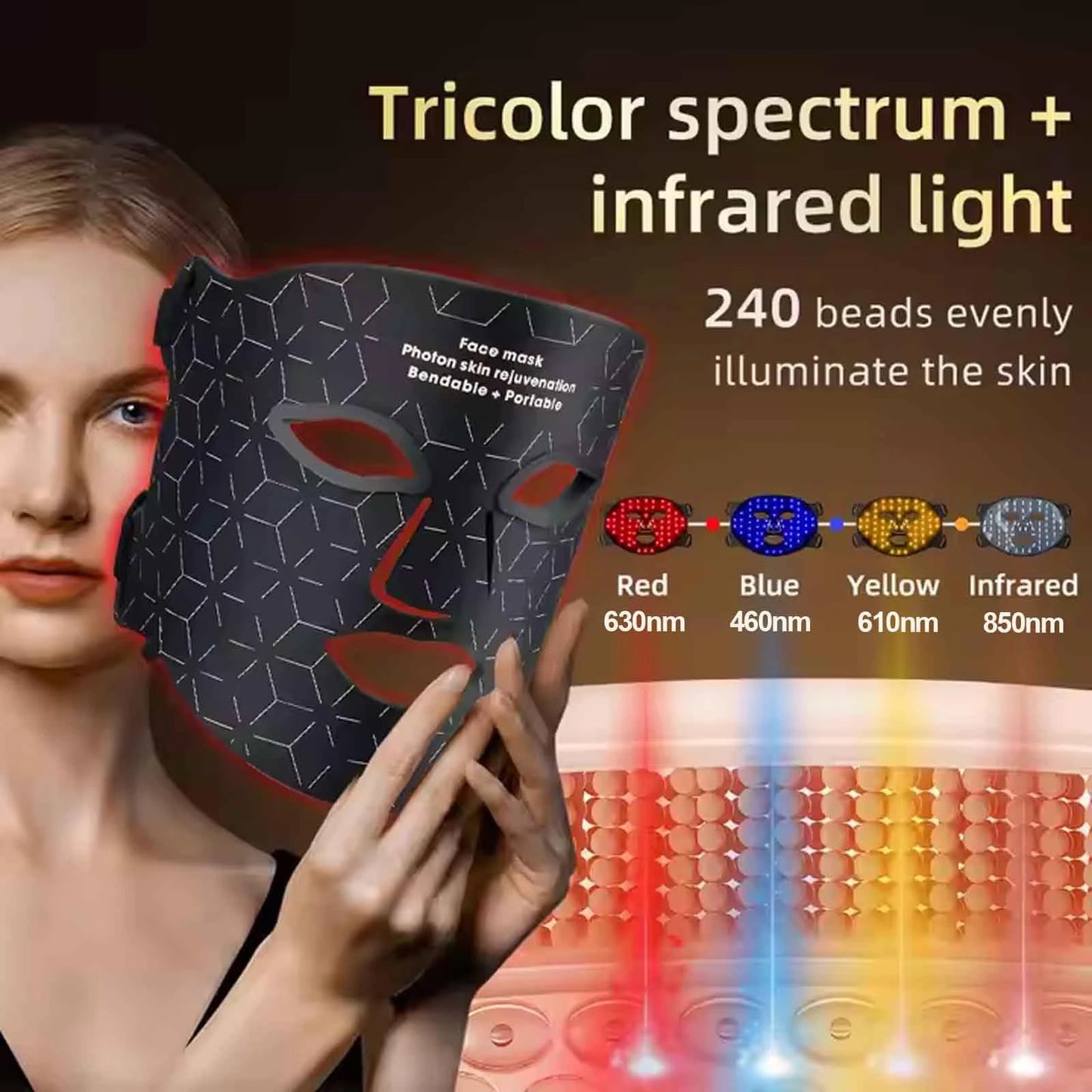 UBilli Red Light Therapy Face Mask With Four Modes Wrinkles