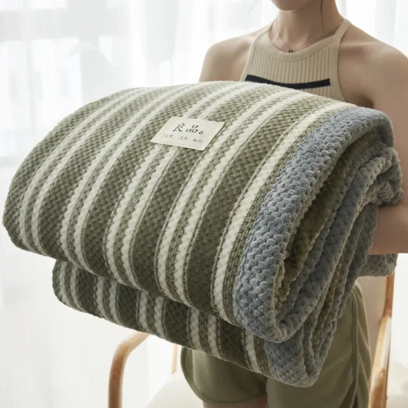 Knit Chenille Blanket Throw Machine Washable For Couch