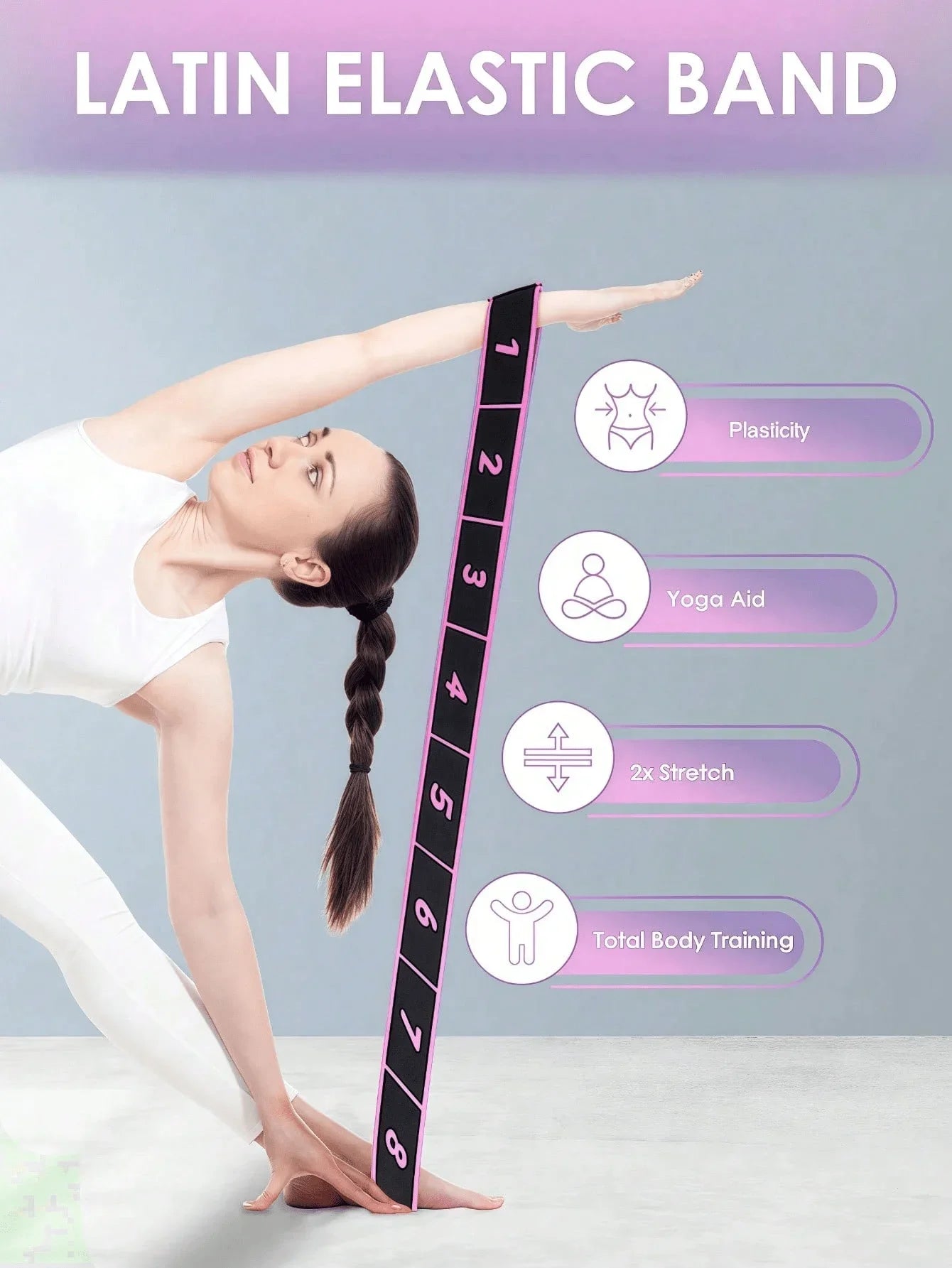 Yoga Elastic Band Resistance Strap For Pilates Gymnastics And Dance