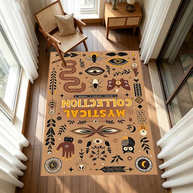 Mystical Bohemian Snake Pattern Non Slip Polyester Carpet