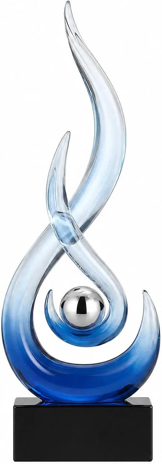 Modern Abstract Golden Flame Decor Figurine Home Ornament Sculpture