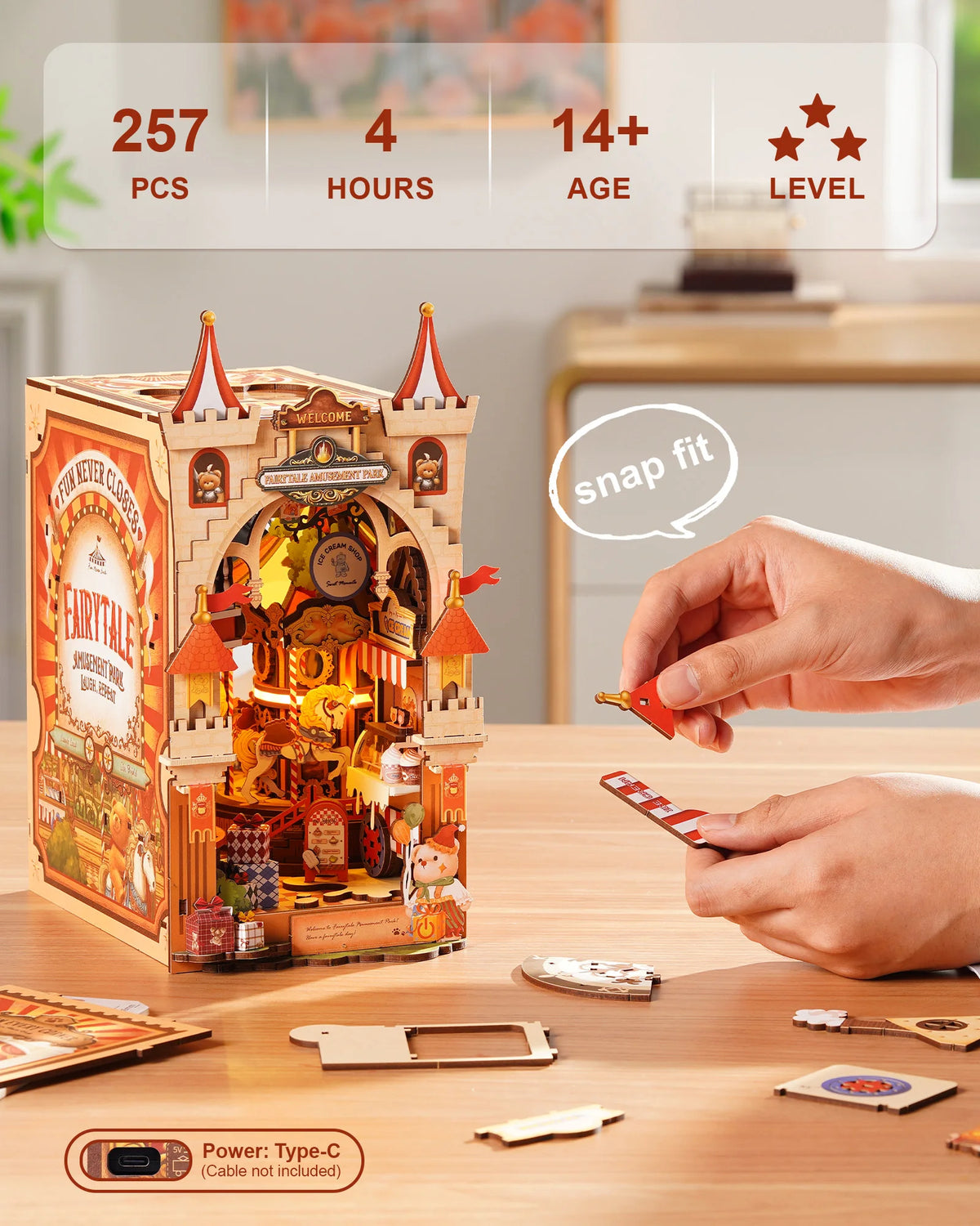 Rolife Fairytale Amusement Park DIY Book Nook Kit With LED