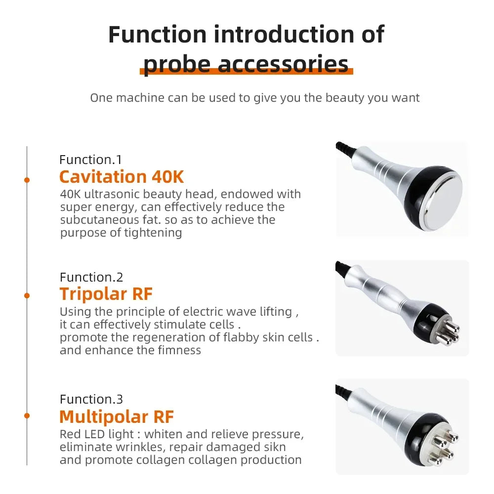 Moonic Beauty 40K Cavitation 3 In 1 Facial Massager Vacuum
