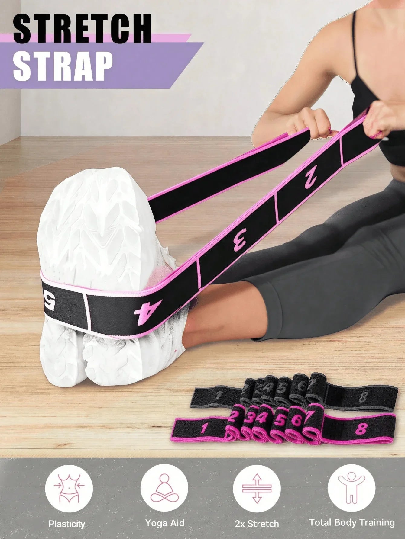 Yoga Elastic Band Resistance Strap For Pilates Gymnastics And Dance