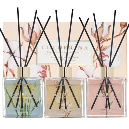 Reed Diffuser Set of 3-3 Pack/ 3.04 Fl.oz Diffuser with 24 Sticks Reed Diffuser for Home Bathroom Office Decor