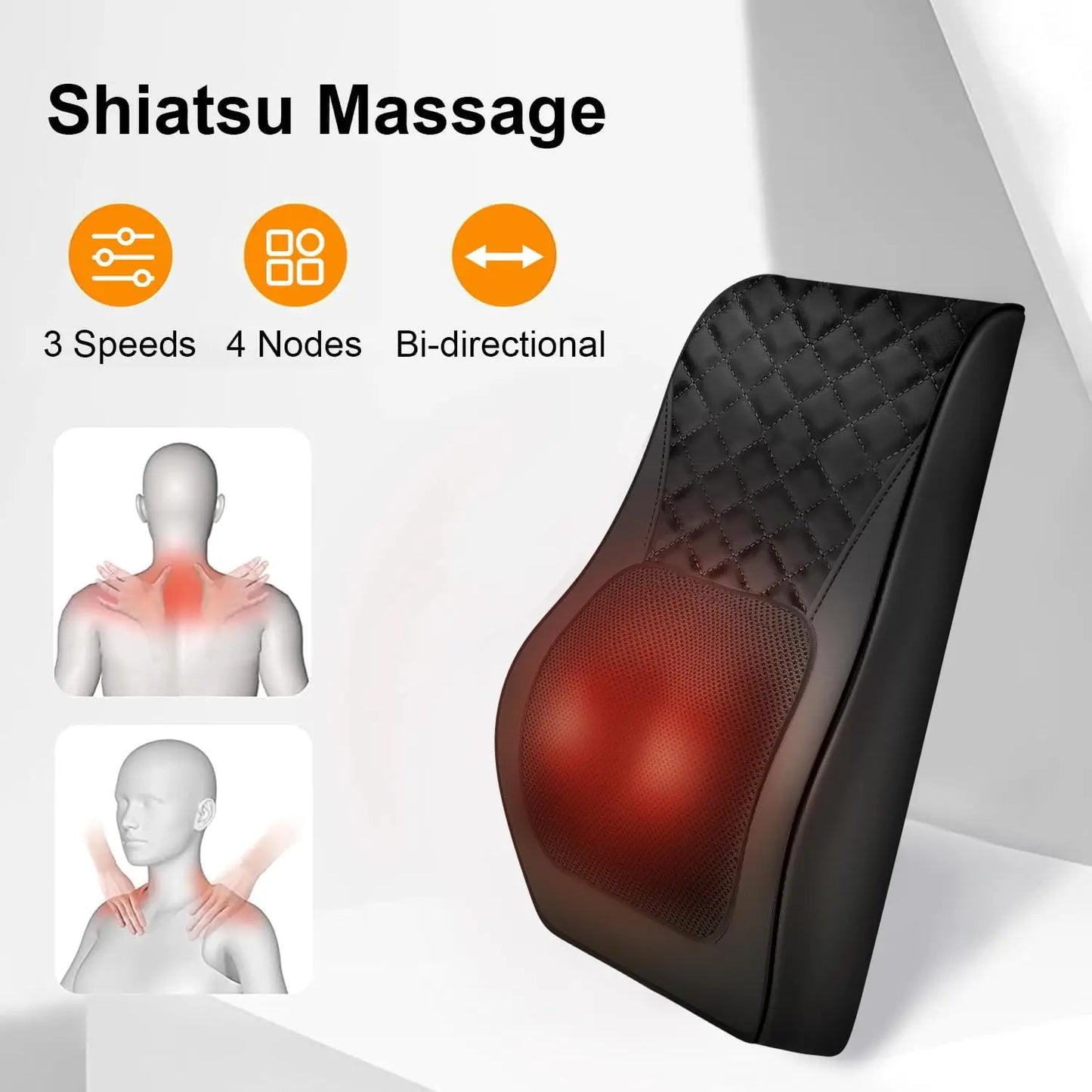 Leercon Neck Massager With Heat 3D Kneading Pillow