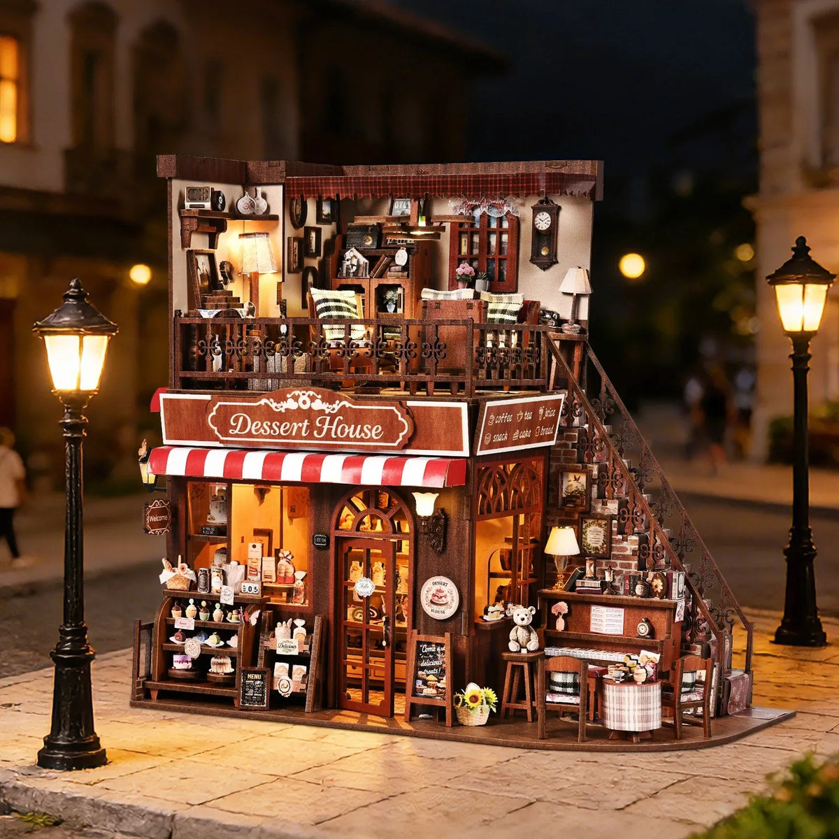 Aslowsnail Handcrafted Wooden Cake Shop Book Nook Kit