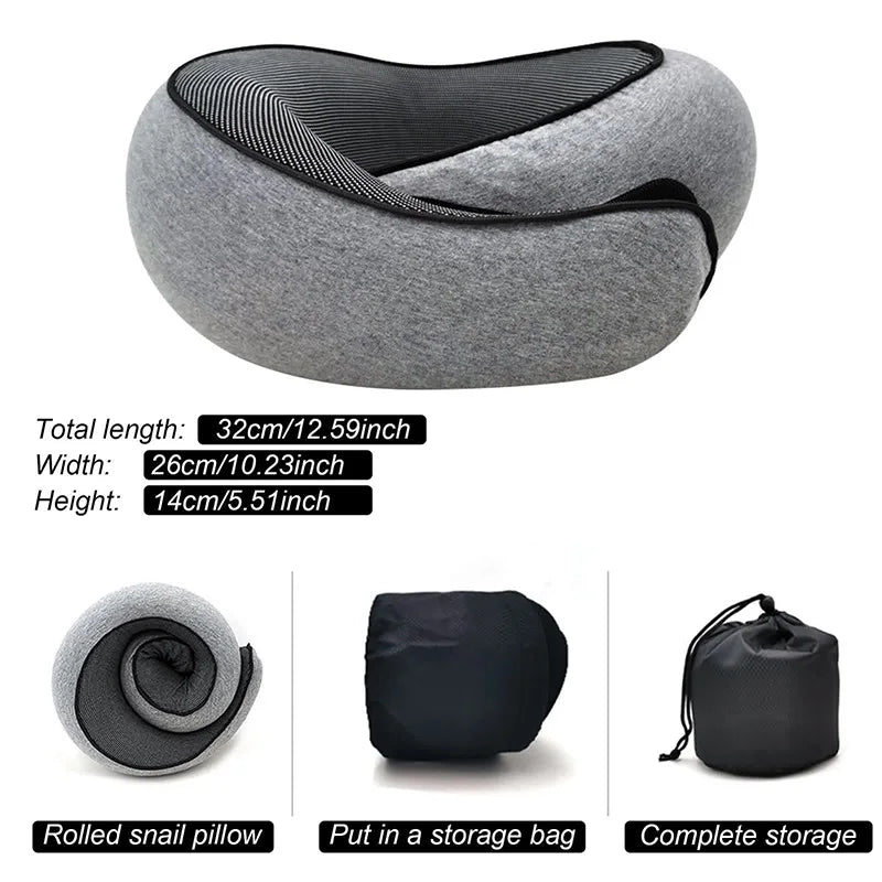 Snail Style Memory Foam Travel Neck Pillow U Shaped Support