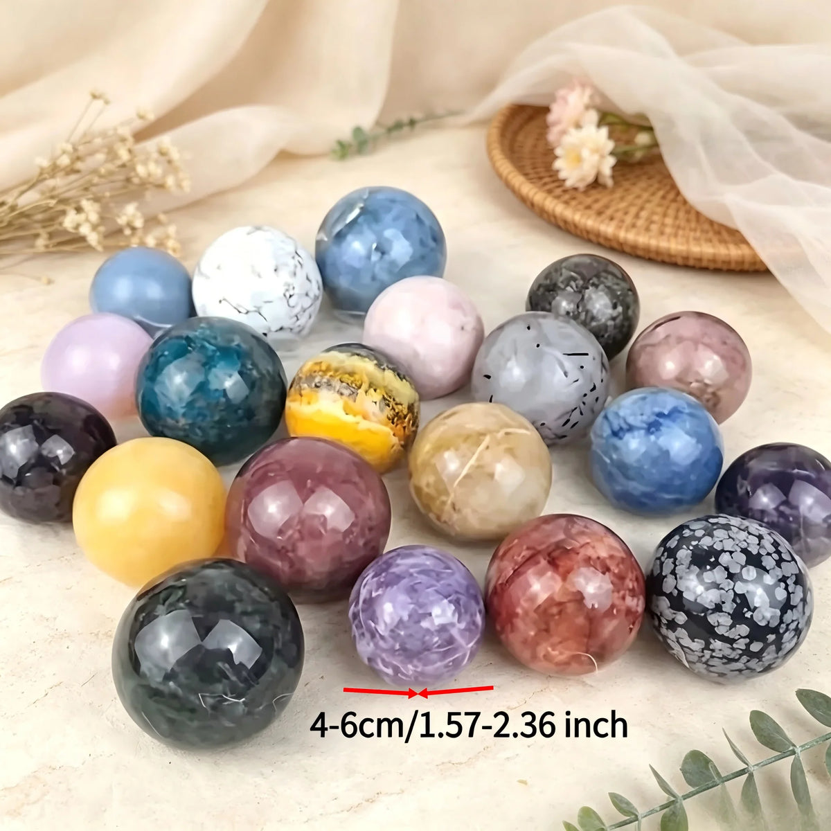 Natural Crystal Ball Mineral Stone Home Office Decoration Collectible Gift