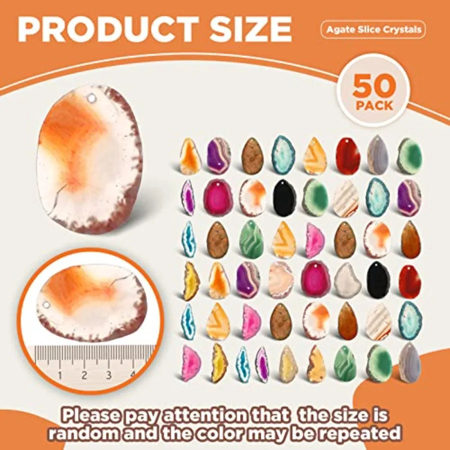 Polished Agate Slices Geode Stones Healing Crystals 50 Pcs