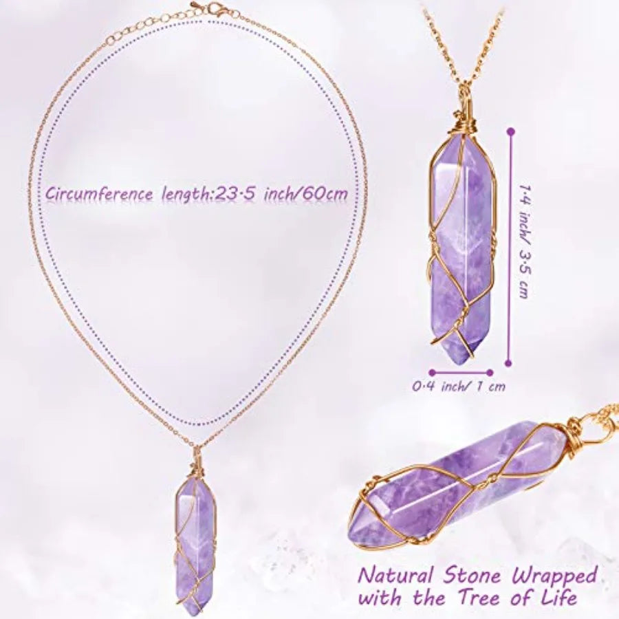 Yaomiao Crystal Necklaces Healing Stone Pendant Natural Gemstone Jewelry