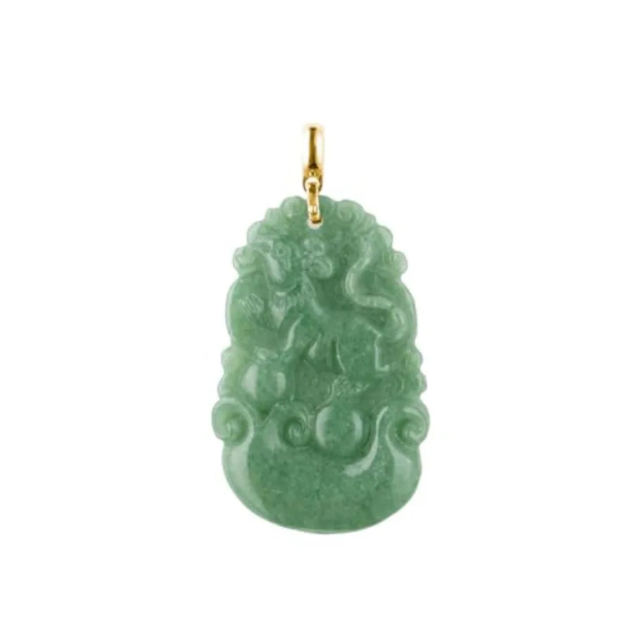 Natural Jade Necklace Real Jade Chinese Zodiac Charm Engraved Jewelry
