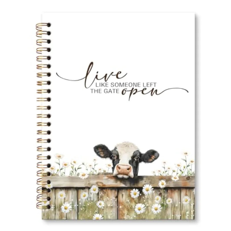 Live Like Someone Left The Gate Open Cow Notebook Keepsake