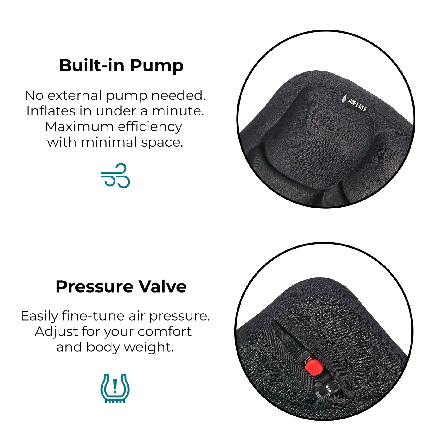 Breathable Air Seat Cushion With Neck Pillow And Storage Bag