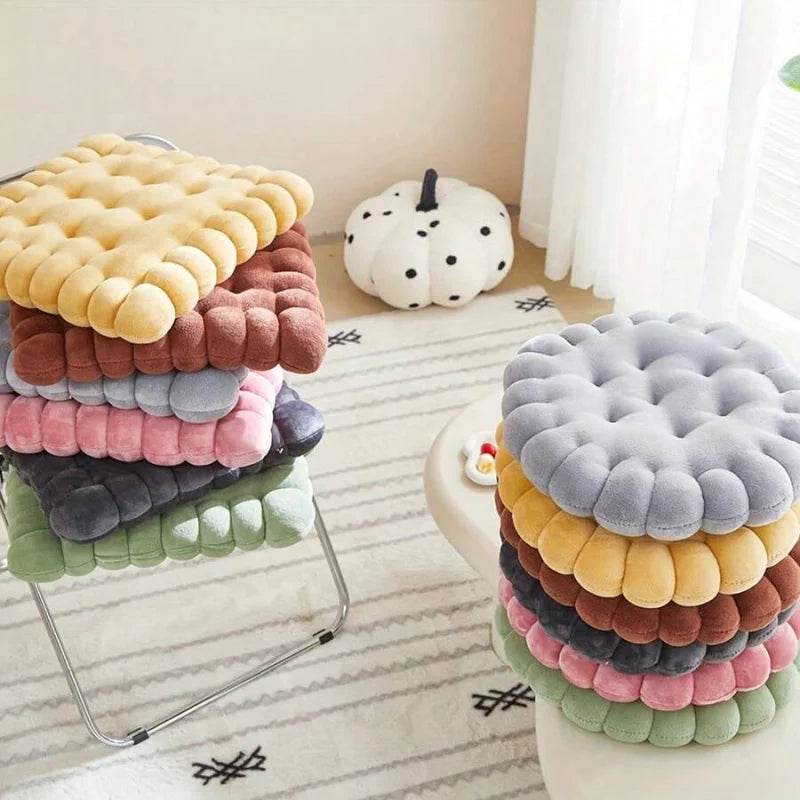 Biscuit Shaped Meditation Cushion Breathable Cotton Floor Pillow