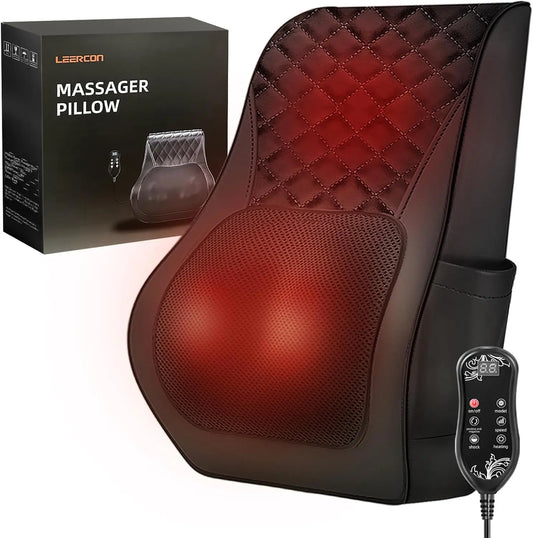 Leercon Neck Massager With Heat 3D Kneading Pillow