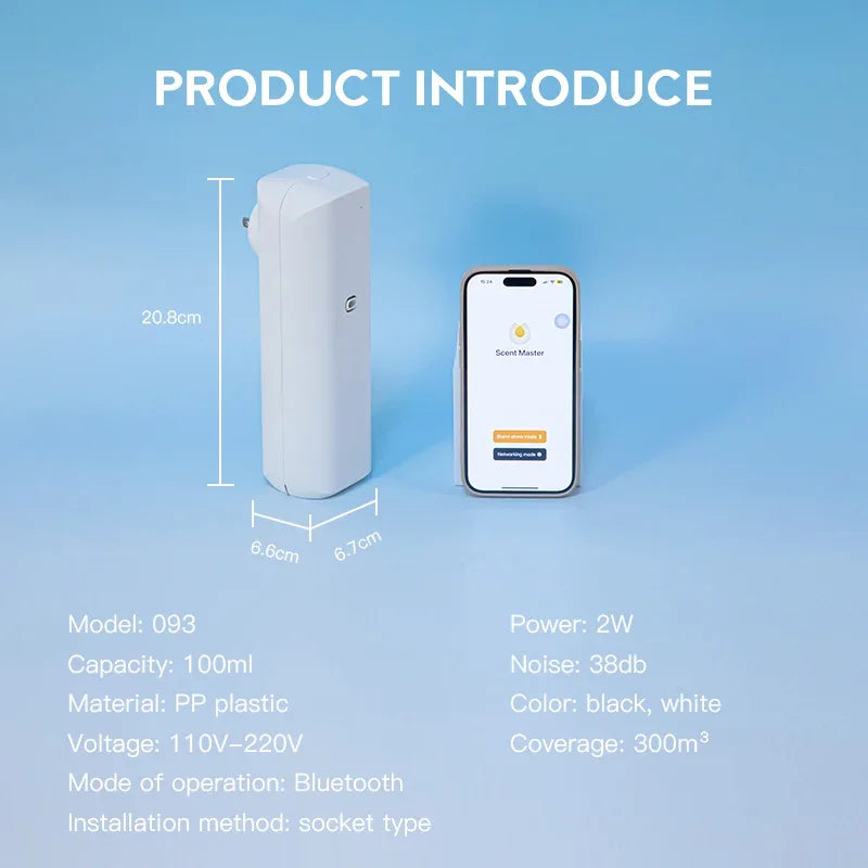 Namste Fragrance Diffuser Smart Bluetooth Wall Plug In 300m3 Coverage