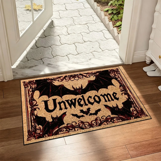 Halloween Welcome Doormat Anti Slip Indoor Outdoor Rug For Entryway