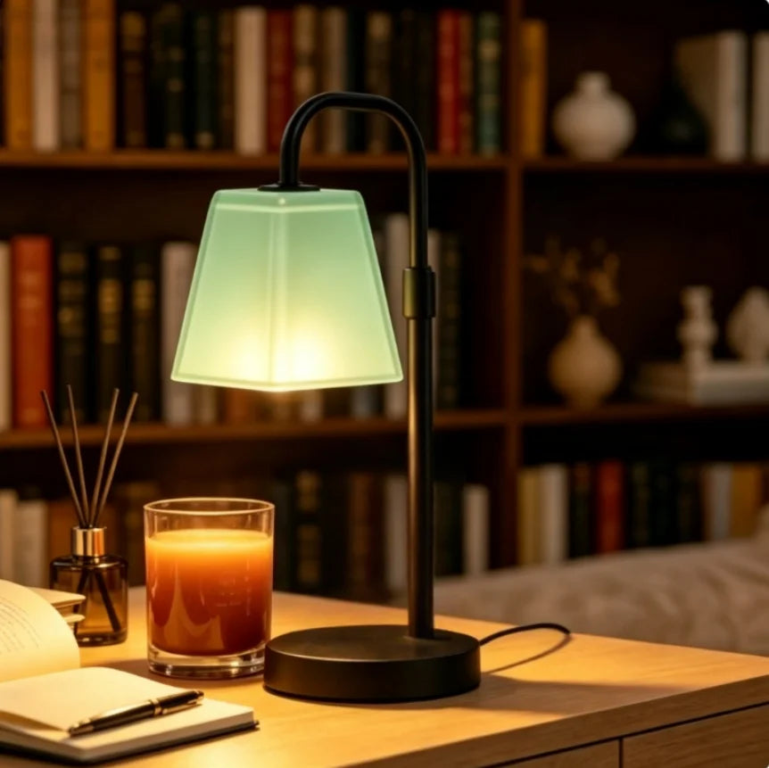 Glass Shade Candle Warmer With 4 Key Timer US Plug