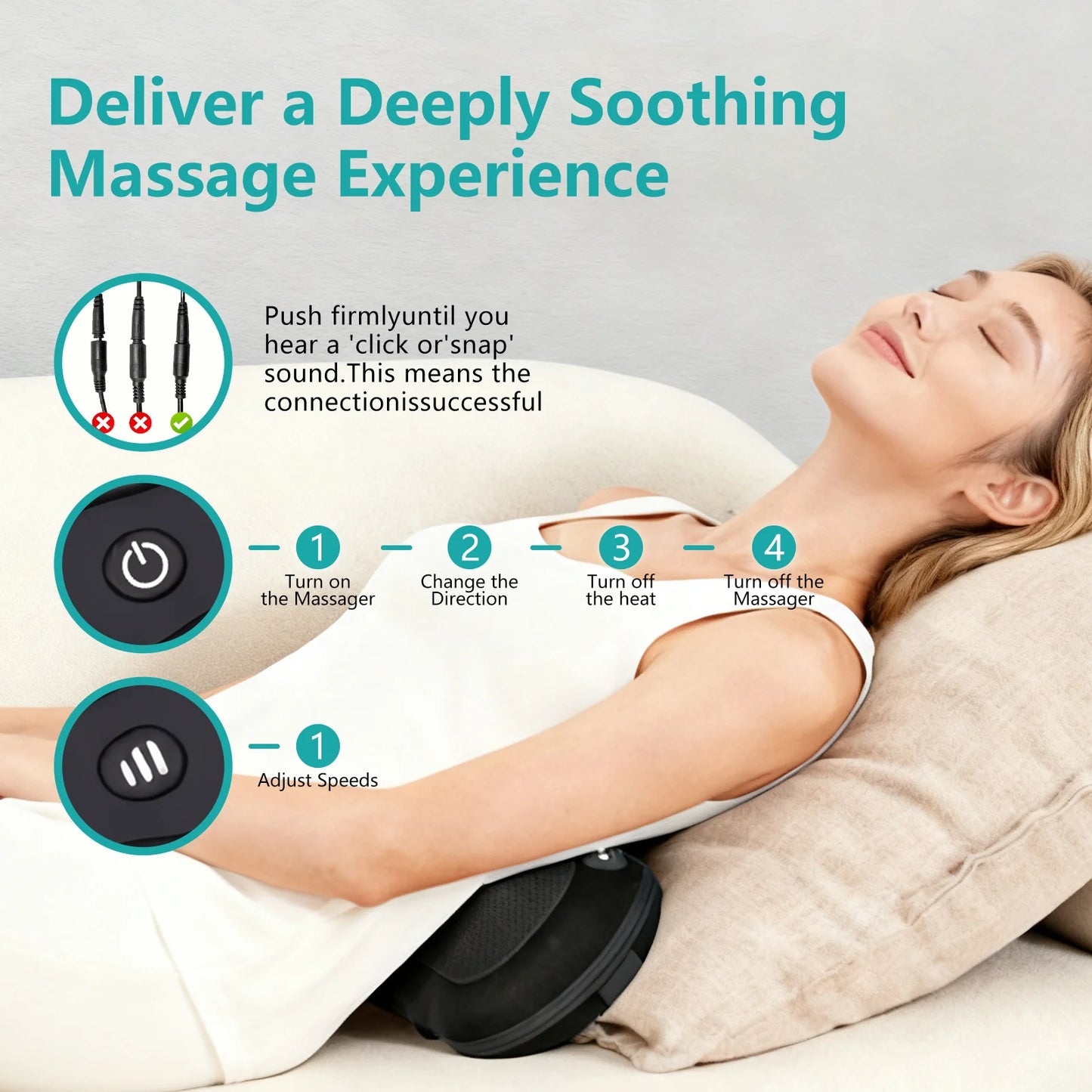 LEERCON 3D Shiatsu Neck and Back Massager Pillow With Heat