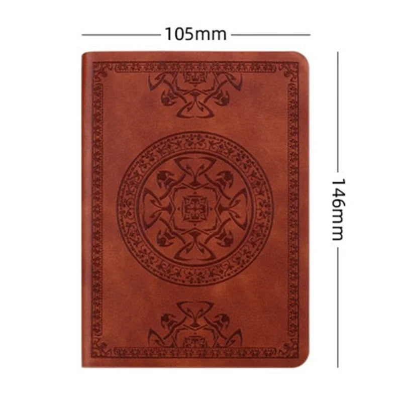 Portable Vintage Pattern Leather Notebook Diary Notepad Gift